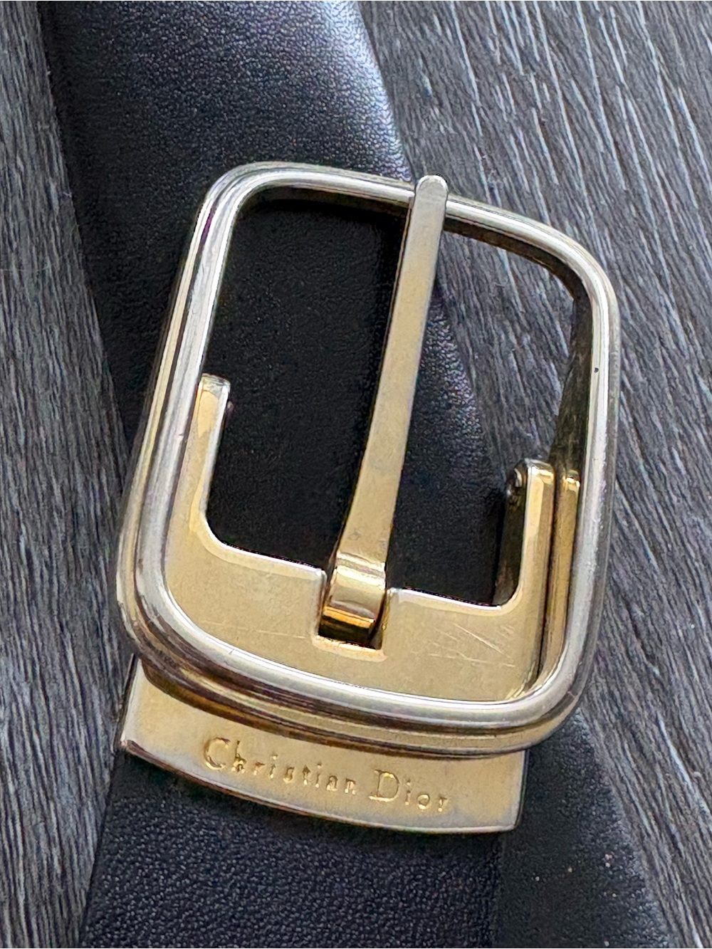 Christian Dior Black double sided belt